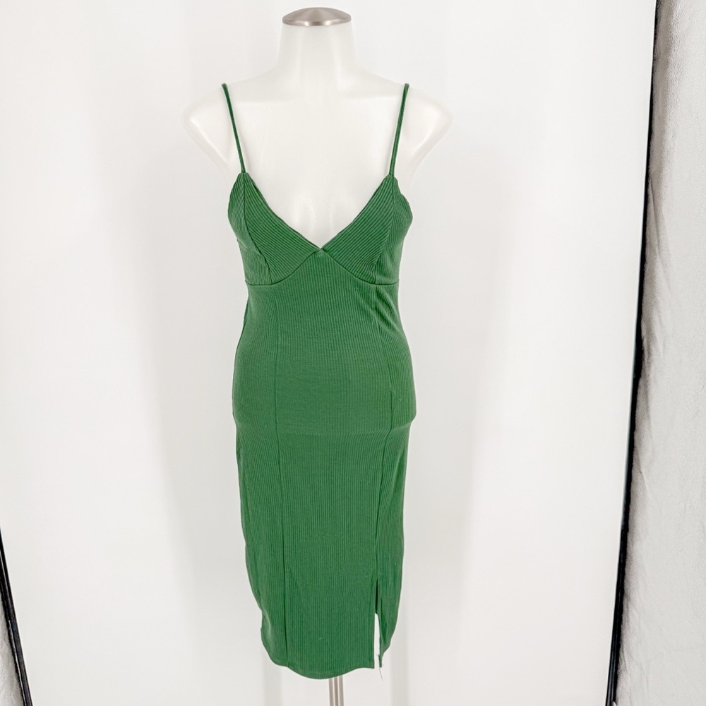 Forever 21 Emerald Green Bodycon Midi Dress - Picture 1 of 5
